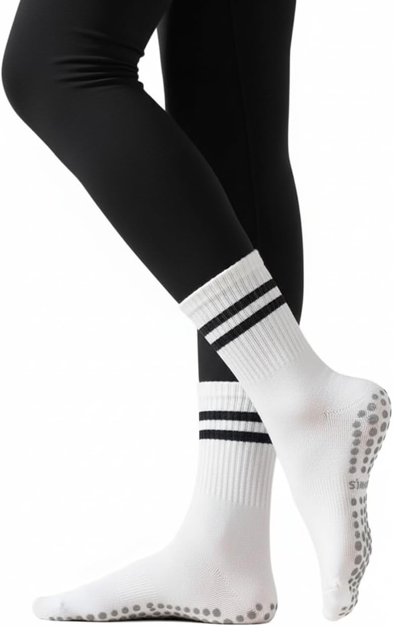 Womens Pilates Socks with Grips Non Slip Yoga Barre Gym Grippy Socks