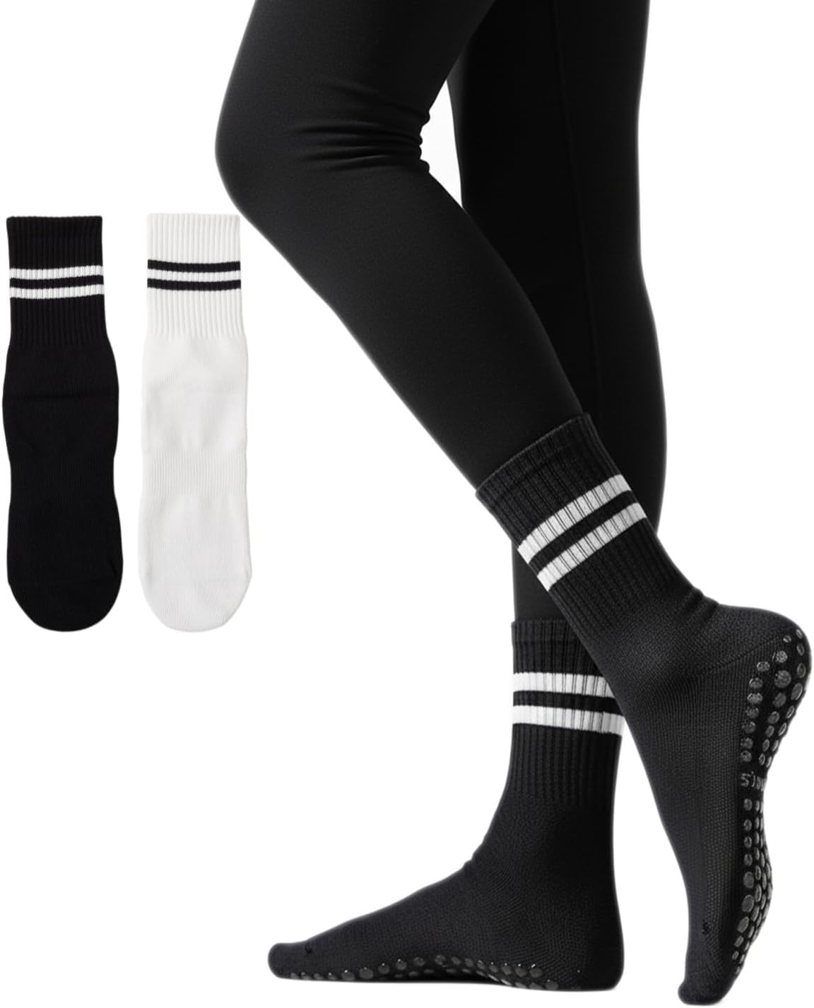 Womens Pilates Socks with Grips Non Slip Yoga Barre Gym Grippy Socks