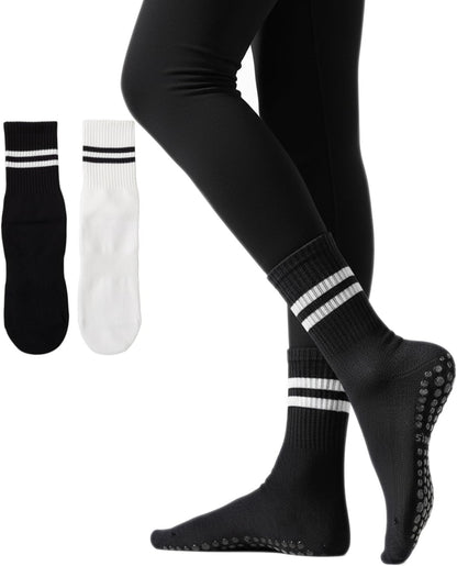 Womens Pilates Socks with Grips Non Slip Yoga Barre Gym Grippy Socks