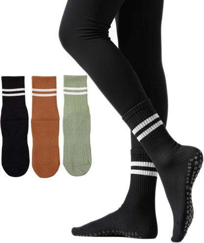 Womens Pilates Socks with Grips Non Slip Yoga Barre Gym Grippy Socks