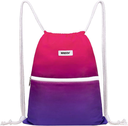 Drawstring Backpack, Gym Sackpack for Sports (Black)