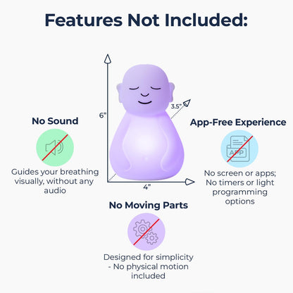 'Original Breathing Buddha' Guided Visual Meditation | 3 Modes to Slow Your Breathing & Calm Your Mind | Stress & Anxiety Relief | Wellness Gift | Adults, Kids, Classrooms | USB Rechargeable
