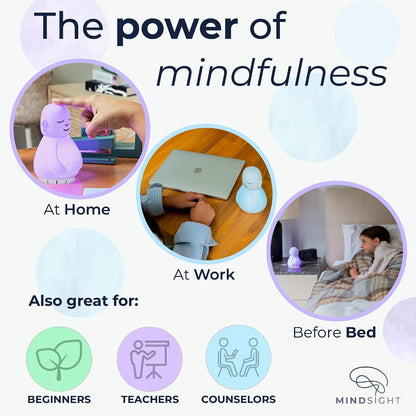 'Original Breathing Buddha' Guided Visual Meditation | 3 Modes to Slow Your Breathing & Calm Your Mind | Stress & Anxiety Relief | Wellness Gift | Adults, Kids, Classrooms | USB Rechargeable