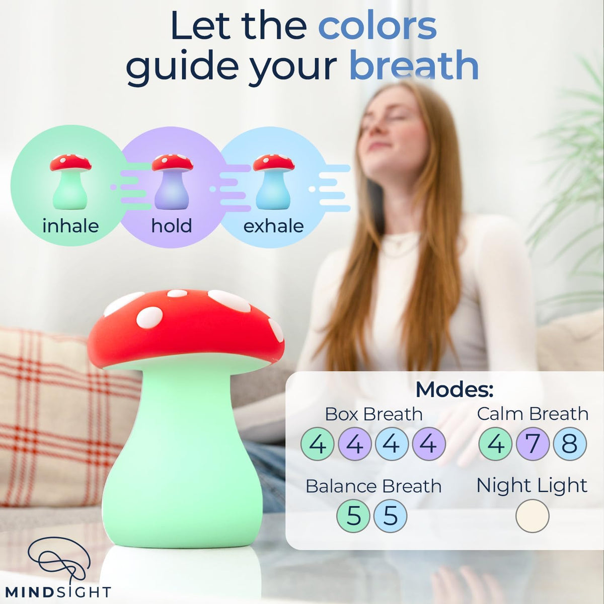 'Original Breathing Buddha' Guided Visual Meditation | 3 Modes to Slow Your Breathing & Calm Your Mind | Stress & Anxiety Relief | Wellness Gift | Adults, Kids, Classrooms | USB Rechargeable