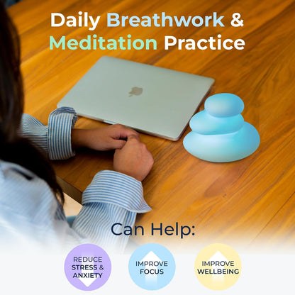 'Original Breathing Buddha' Guided Visual Meditation | 3 Modes to Slow Your Breathing & Calm Your Mind | Stress & Anxiety Relief | Wellness Gift | Adults, Kids, Classrooms | USB Rechargeable
