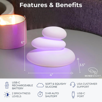 'Original Breathing Buddha' Guided Visual Meditation | 3 Modes to Slow Your Breathing & Calm Your Mind | Stress & Anxiety Relief | Wellness Gift | Adults, Kids, Classrooms | USB Rechargeable