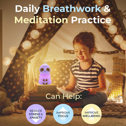 'Original Breathing Buddha' Guided Visual Meditation | 3 Modes to Slow Your Breathing & Calm Your Mind | Stress & Anxiety Relief | Wellness Gift | Adults, Kids, Classrooms | USB Rechargeable