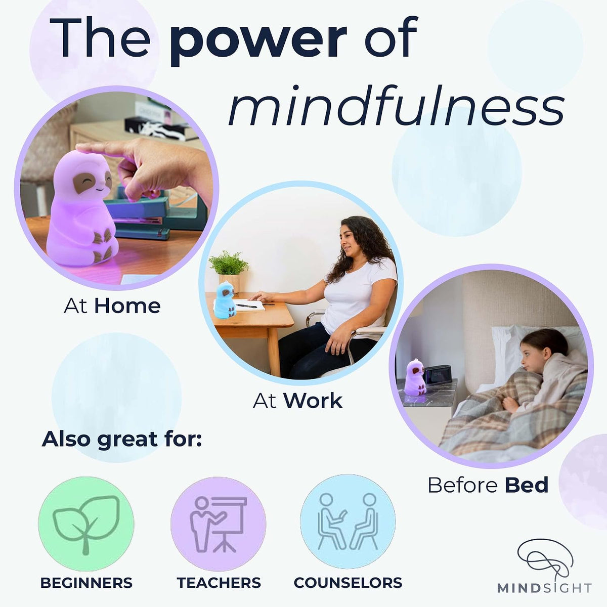 'Original Breathing Buddha' Guided Visual Meditation | 3 Modes to Slow Your Breathing & Calm Your Mind | Stress & Anxiety Relief | Wellness Gift | Adults, Kids, Classrooms | USB Rechargeable