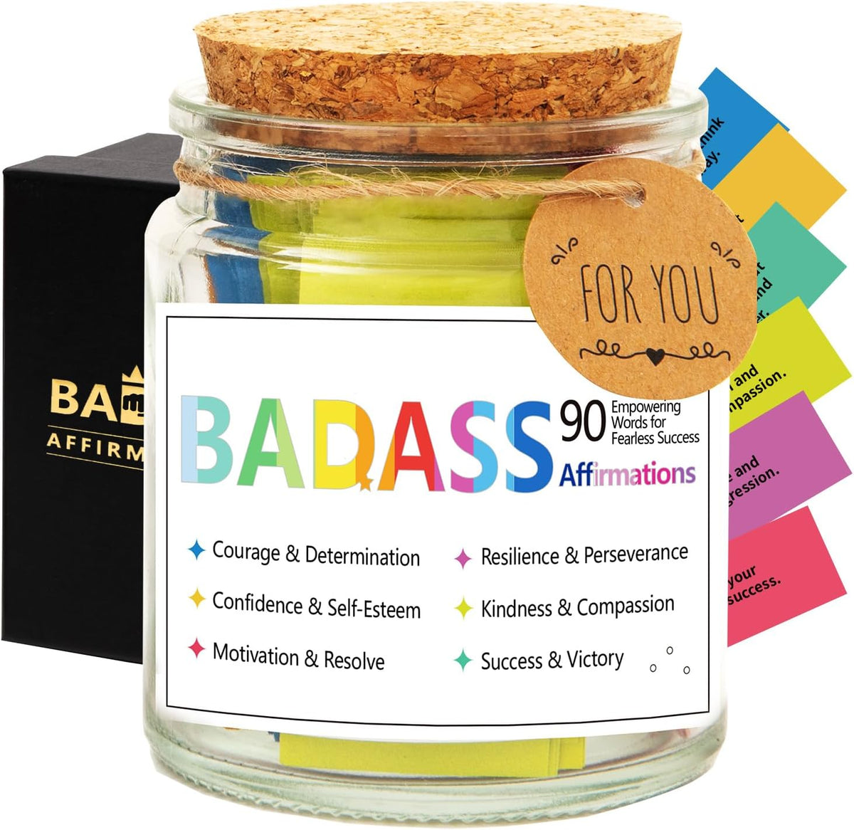 Mindfulness Affirmation Jar,90 Mindful Meditation Cards,Self Care Gifts