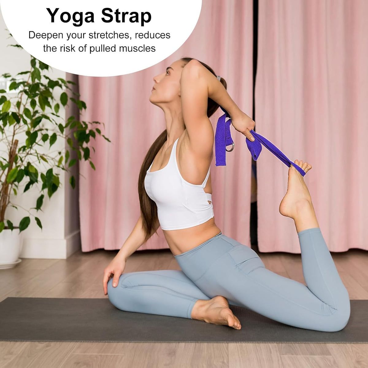 2 Yoga Block and 2 Yoga Strap Set,Non-slip EVA Foam Blocks, High Density Yoga Bricks with 6ft Strap, Supportive Latex-Free Yoga Block Accessories for Pilates