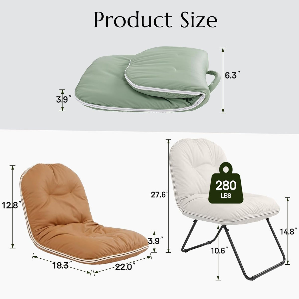 Adjustable Floor Chair with Back Support