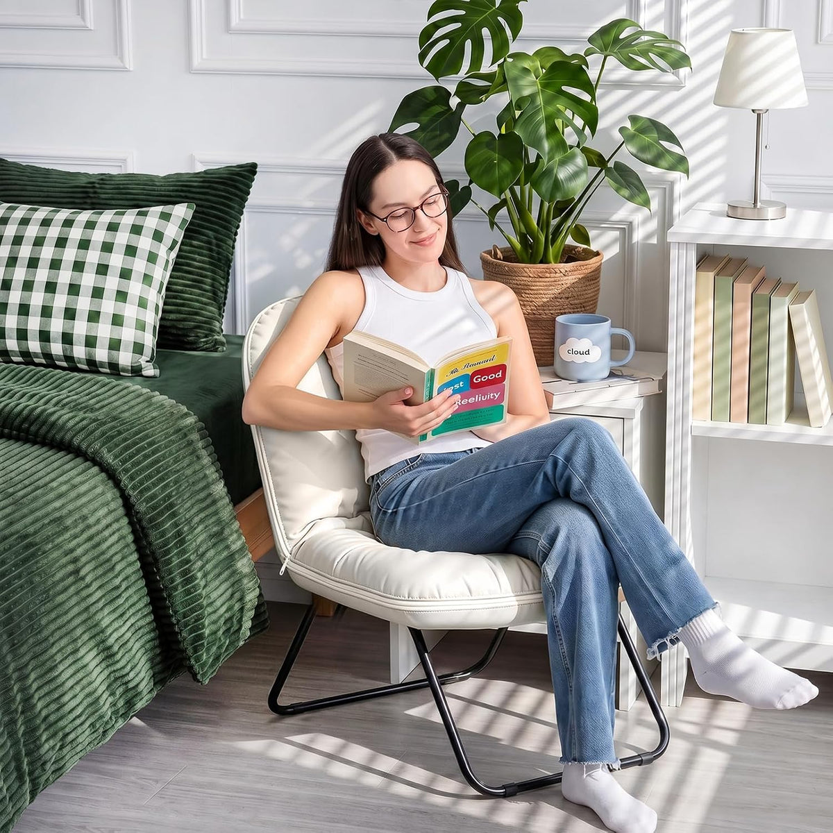 Adjustable Floor Chair with Back Support