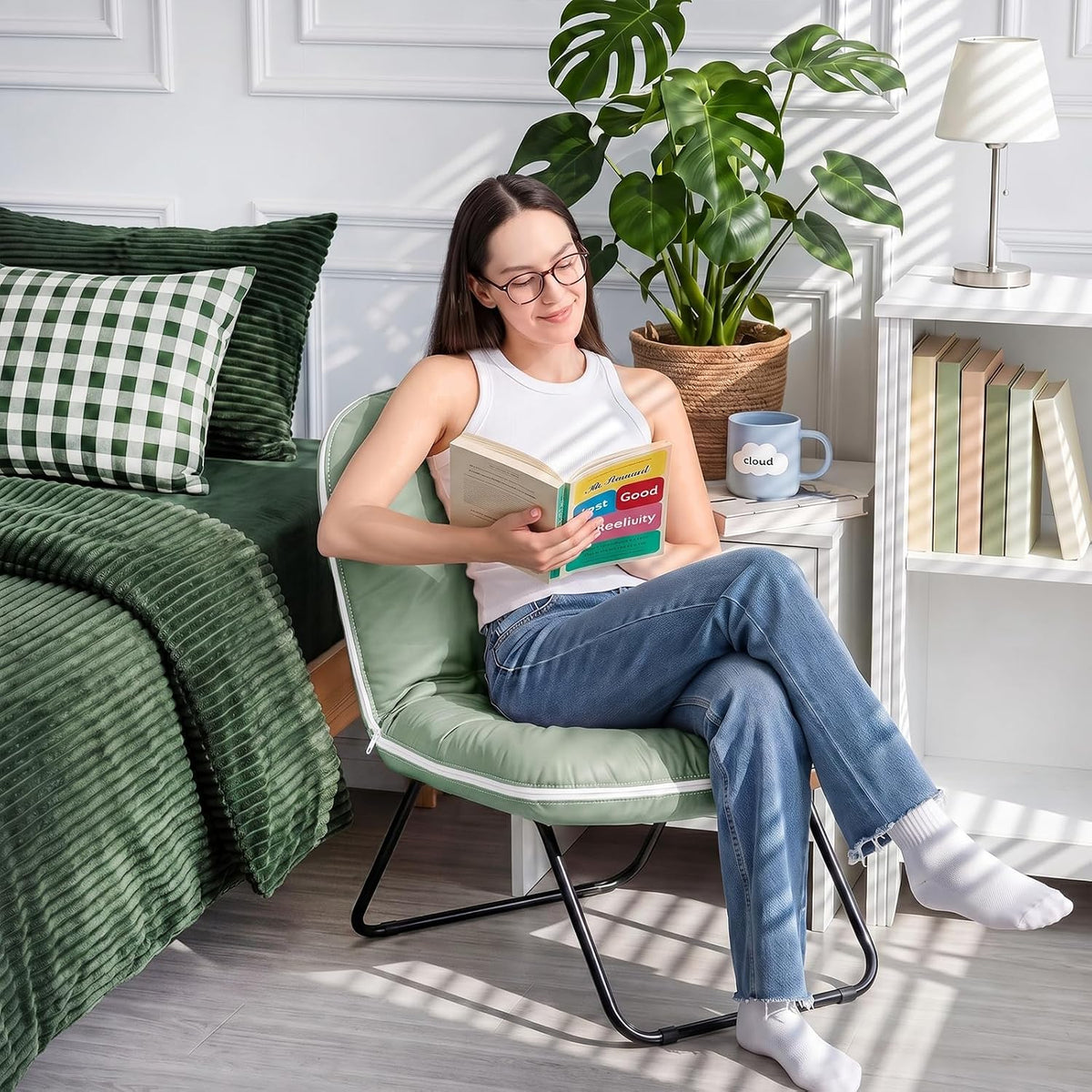 Adjustable Floor Chair with Back Support