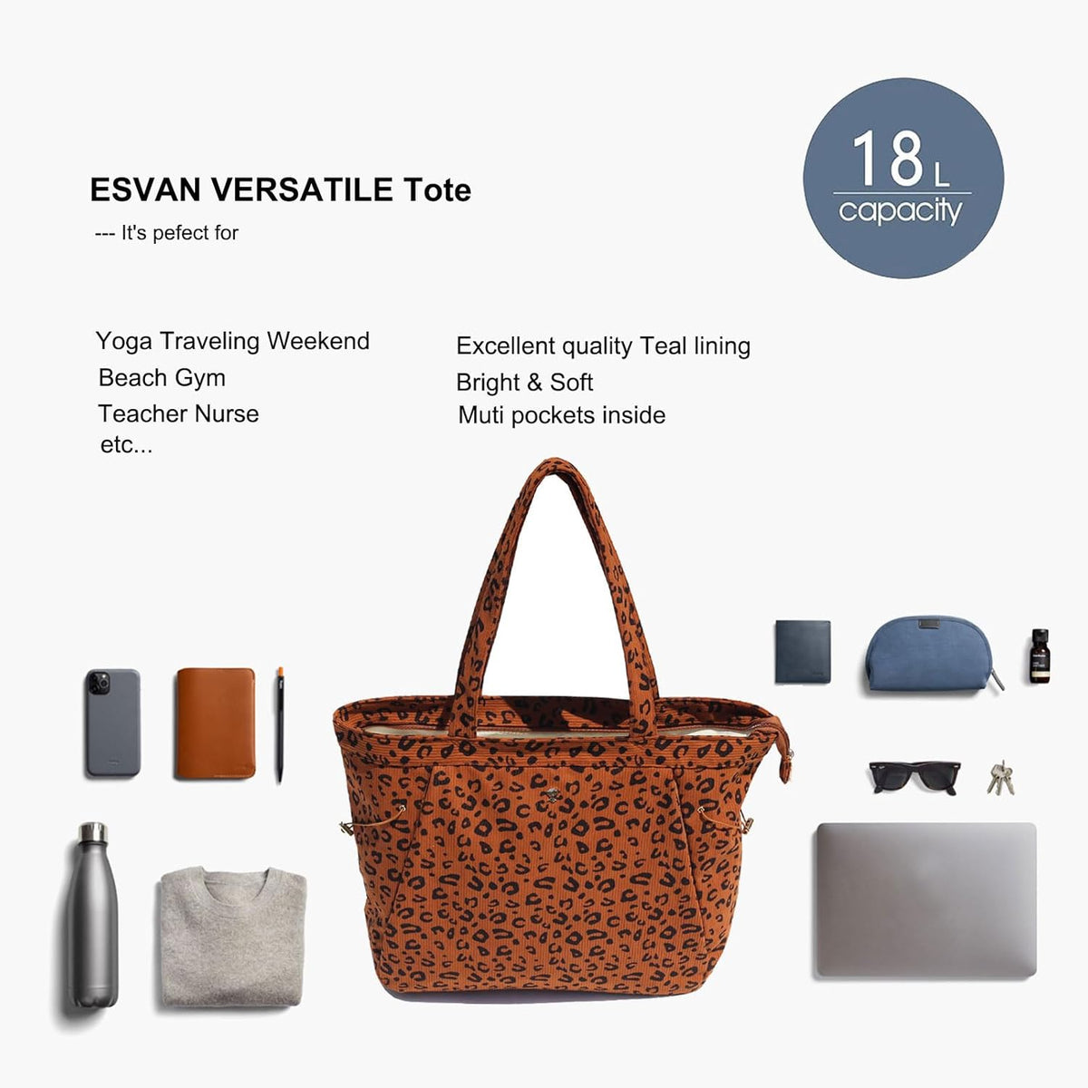 Corduroy Yoga Tote Bag Gifts for Women Drawstring Yoga Mat Bag for Office Workout Travel Carryall Pilates Gym