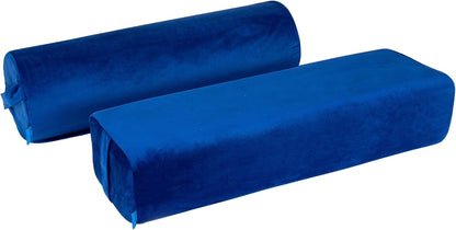 2-Pack Yoga Bolster Pillow Set: Rectangular & Cylinder Pillows for Meditation and Support, Yoga Pillows with Washable Velvet Cover, Triple-Layer Sponge with Carry Handle, Purple