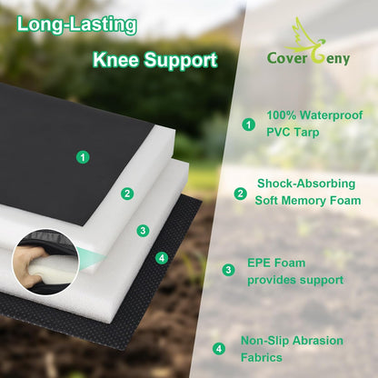 Extra Thick Soft Kneeling Pad for Men and Women, Waterproof Gardening Pads with Memory Foam, Yoga or Exercise Cleaning Knee Cushion, Collapsible Kneeling Mat Non-Slip Bottom Lightweight, Garden Gifts
