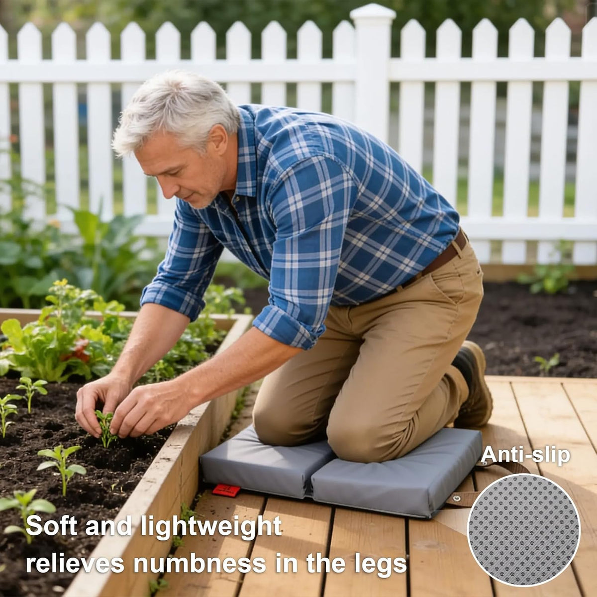 Extra Thick Soft Kneeling Pad for Men and Women, Waterproof Gardening Pads with Memory Foam, Yoga or Exercise Cleaning Knee Cushion, Collapsible Kneeling Mat Non-Slip Bottom Lightweight, Garden Gifts