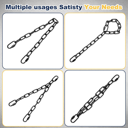 2 Pcs Gate Chain Lock, 26 in x 2.5mm Dia Alloy Steel Hanging Chain Lock with 2 Clasps for Stall Barn Fence Gate Hammock Swing Punching Sandbag Yoga Gym, Black
