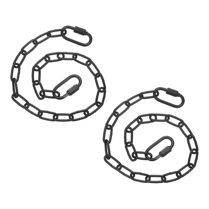 2 Pcs Gate Chain Lock, 26 in x 2.5mm Dia Alloy Steel Hanging Chain Lock with 2 Clasps for Stall Barn Fence Gate Hammock Swing Punching Sandbag Yoga Gym, Black