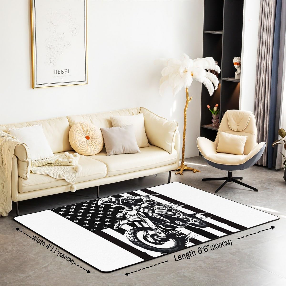 Dirt Bike Area Rug 3x5 Kids Extreme Sports Green Honeycomb Living Room Rugs for Bedroom Boys Girls Teens Racing Motocross Rider Decorative Carpet Rug Non-Slip Motorcycle Indoor Floor Mat