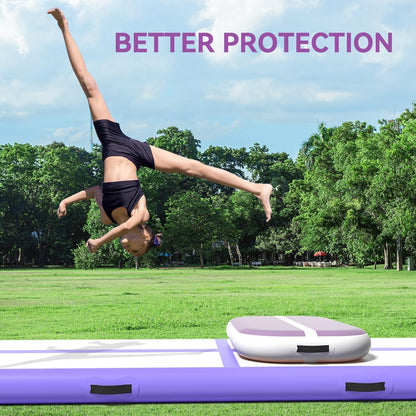 Inflatable Air Gymnastics Tumbling Mat 6ft 10ft 13ft 16ft 20ft | Air Tumble Track with Pump, Tumbling Gymnastic Mat for Kids Adults Home Training Cheerleading Yoga Outdoor Indoor Gym