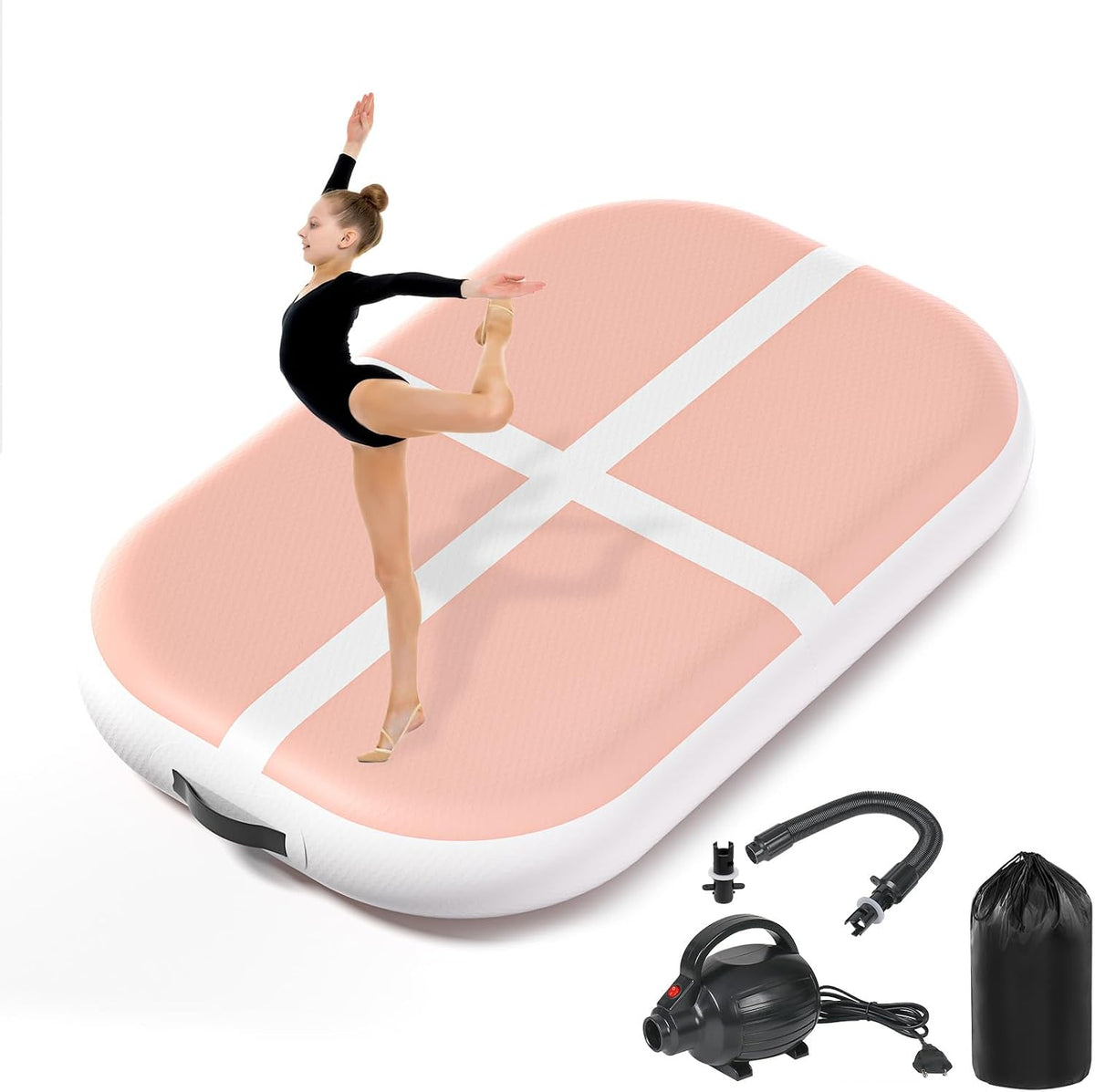 Inflatable Air Gymnastics Tumbling Mat 6ft 10ft 13ft 16ft 20ft | Air Tumble Track with Pump, Tumbling Gymnastic Mat for Kids Adults Home Training Cheerleading Yoga Outdoor Indoor Gym