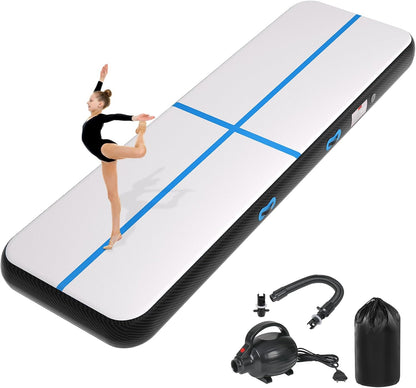 Inflatable Air Gymnastics Tumbling Mat 6ft 10ft 13ft 16ft 20ft | Air Tumble Track with Pump, Tumbling Gymnastic Mat for Kids Adults Home Training Cheerleading Yoga Outdoor Indoor Gym