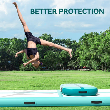 Inflatable Air Gymnastics Tumbling Mat 6ft 10ft 13ft 16ft 20ft | Air Tumble Track with Pump, Tumbling Gymnastic Mat for Kids Adults Home Training Cheerleading Yoga Outdoor Indoor Gym