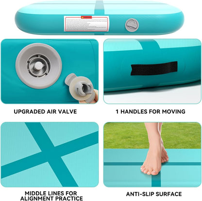 Inflatable Air Gymnastics Tumbling Mat 6ft 10ft 13ft 16ft 20ft | Air Tumble Track with Pump, Tumbling Gymnastic Mat for Kids Adults Home Training Cheerleading Yoga Outdoor Indoor Gym