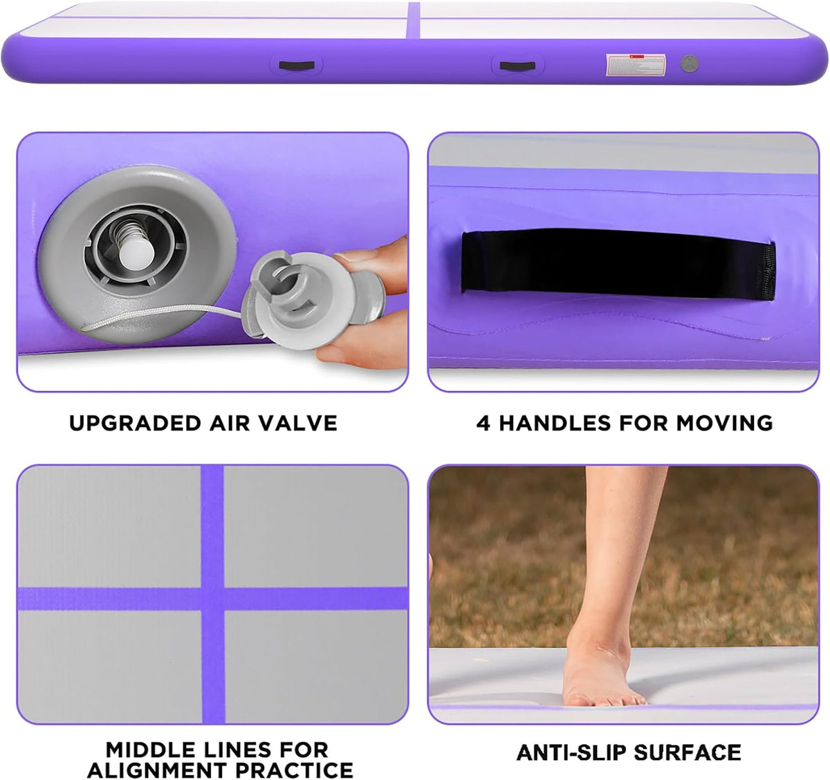 Inflatable Air Gymnastics Tumbling Mat 6ft 10ft 13ft 16ft 20ft | Air Tumble Track with Pump, Tumbling Gymnastic Mat for Kids Adults Home Training Cheerleading Yoga Outdoor Indoor Gym