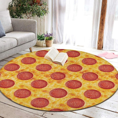 Soft Round Yoga Carpet, Large Home Decor Mat, Non-Slip Machine Washable Kitchen Office Circle Rug Compatible with Cool Norse Viking Vegvisir Runic Compass