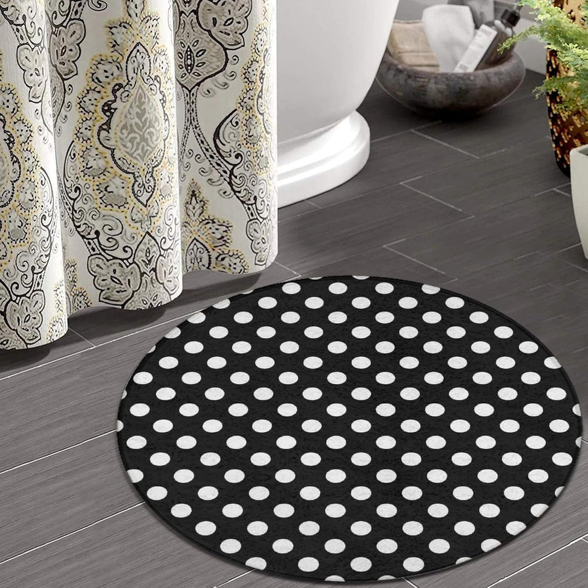 Soft Round Yoga Carpet, Large Home Decor Mat, Non-Slip Machine Washable Kitchen Office Circle Rug Compatible with Cool Norse Viking Vegvisir Runic Compass