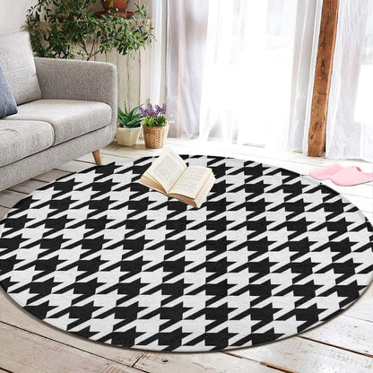 Soft Round Yoga Carpet, Large Home Decor Mat, Non-Slip Machine Washable Kitchen Office Circle Rug Compatible with Cool Norse Viking Vegvisir Runic Compass