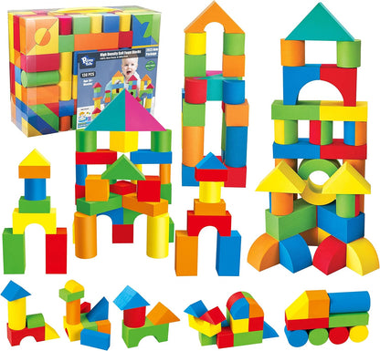 Foam Blocks for Toddlers, 138 Pieces EVA Soft Stacking Building Blocks Toy