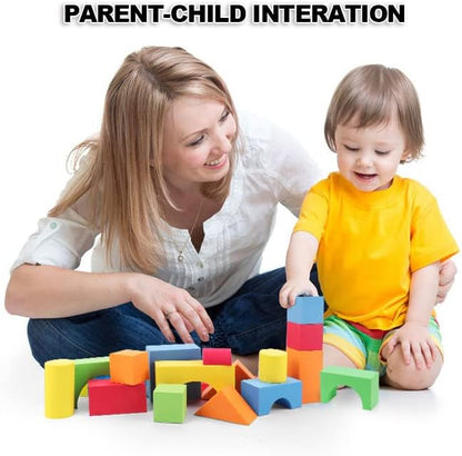 Foam Blocks for Toddlers, 138 Pieces EVA Soft Stacking Building Blocks Toy