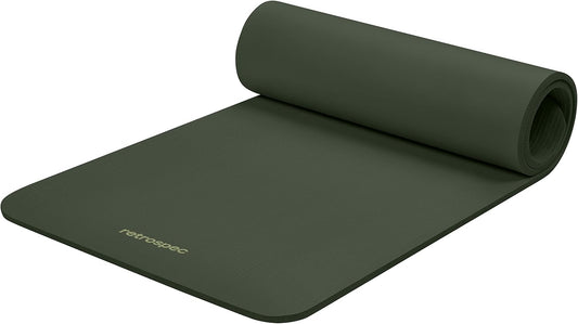 Solana Yoga Mat Thick 1/2in Non-Slip Workout Mat with Nylon Strap - 72x24in Exercise Mat for Pilates, Stretching & Fitness - BPA Free, Easy Clean