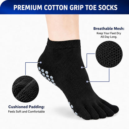 Soccer Grip Toe Socks, Non-Slip Socks for Sports & Pilates