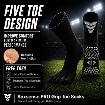 Soccer Grip Toe Socks, Non-Slip Socks for Sports & Pilates