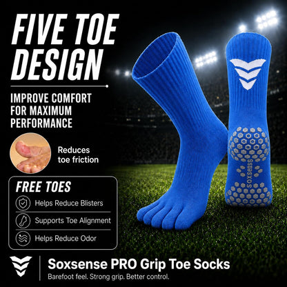 Soccer Grip Toe Socks, Non-Slip Socks for Sports & Pilates