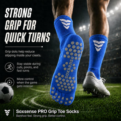 Soccer Grip Toe Socks, Non-Slip Socks for Sports & Pilates