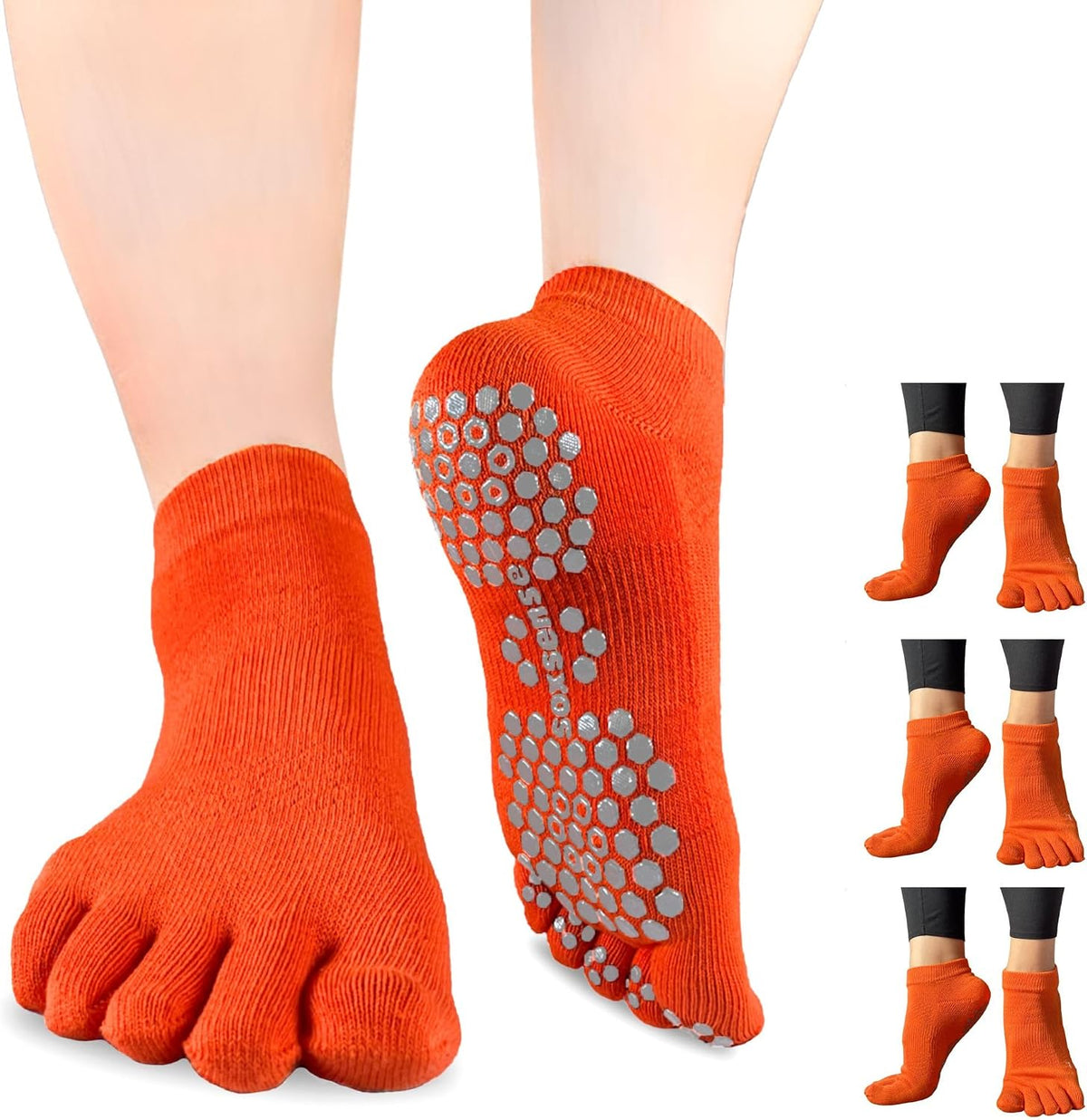Soccer Grip Toe Socks, Non-Slip Socks for Sports & Pilates
