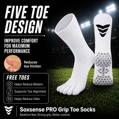Soccer Grip Toe Socks, Non-Slip Socks for Sports & Pilates