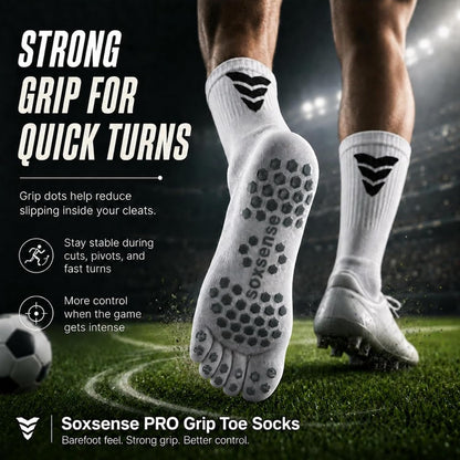 Soccer Grip Toe Socks, Non-Slip Socks for Sports & Pilates