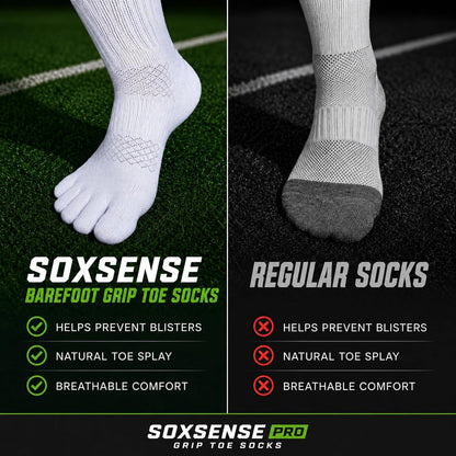 Soccer Grip Toe Socks, Non-Slip Socks for Sports & Pilates