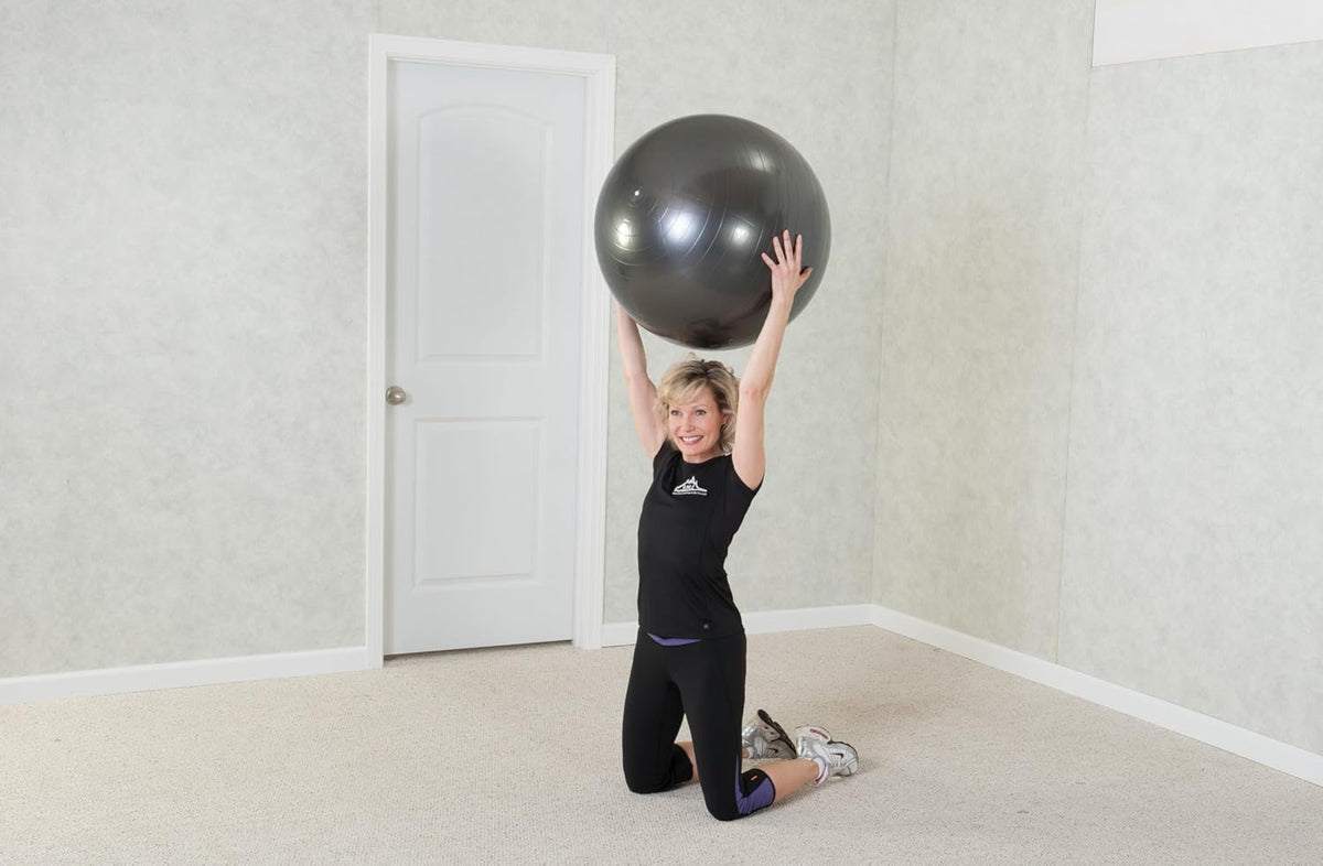 Professional Grade Exercise Stability Yoga Ball, Foot Pump, Ball Plug, Plug Puller, 2000 Pounds Static Weight Capacity Antiburst