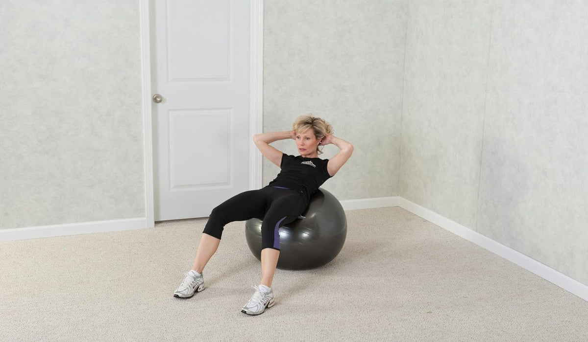 Professional Grade Exercise Stability Yoga Ball, Foot Pump, Ball Plug, Plug Puller, 2000 Pounds Static Weight Capacity Antiburst