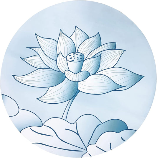 Round Meditation Yoga Mat - Large Lotus Non Slip Natural Rubber Mat for Home, Outdoor Exercise, Meditation, Stretching and Yoga (4Ft)