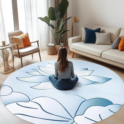 Round Meditation Yoga Mat - Large Lotus Non Slip Natural Rubber Mat for Home, Outdoor Exercise, Meditation, Stretching and Yoga (4Ft)