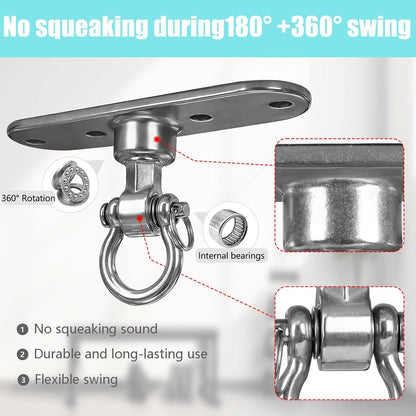 Heavy Bag Hanger,Stainless Wall Ceiling Mount Hook 180°/360° Rotation Wood Beam Holder Body Weight Strength Training Systems, Aerial Yoga Swing & Hammock