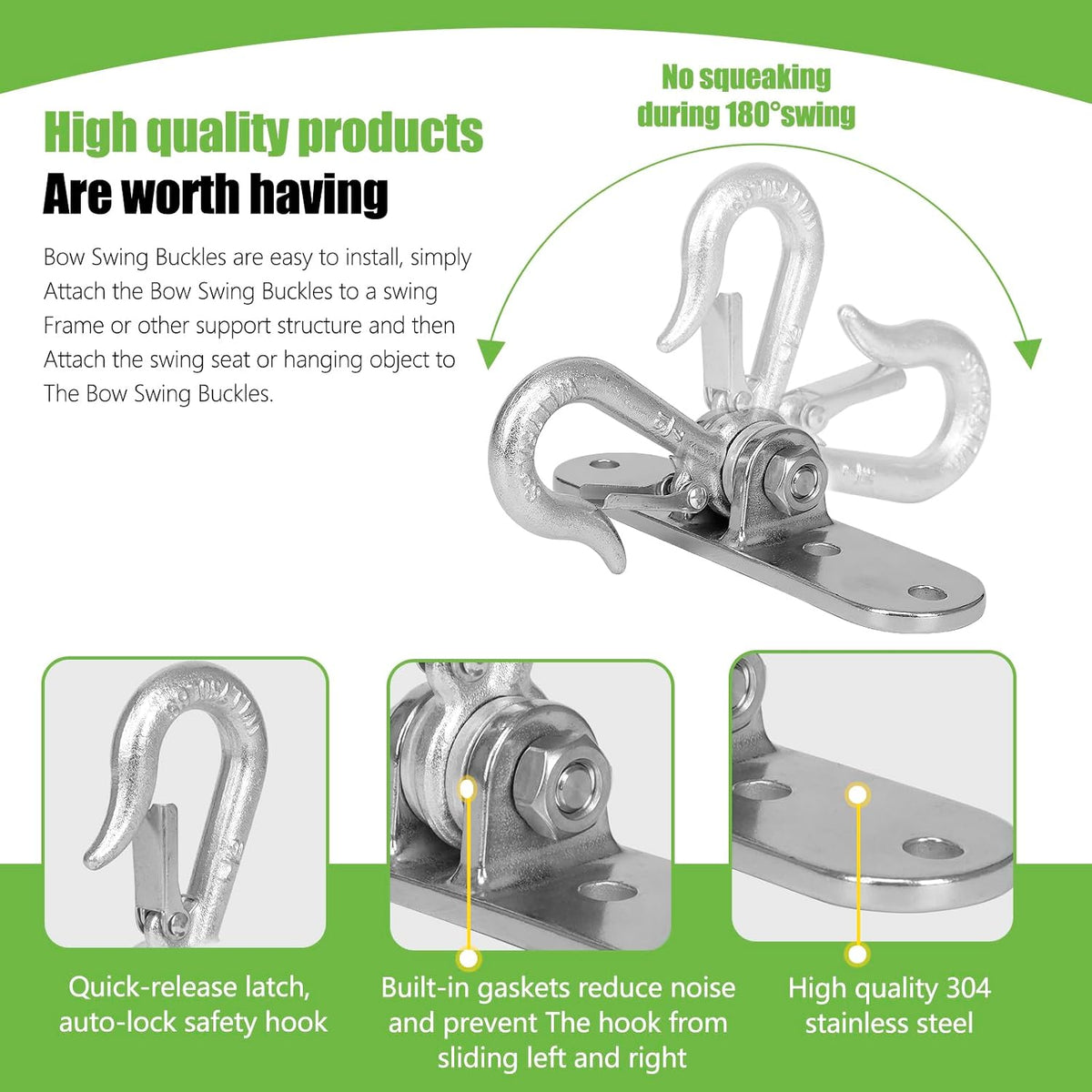 Heavy Bag Hanger,Stainless Wall Ceiling Mount Hook 180°/360° Rotation Wood Beam Holder Body Weight Strength Training Systems, Aerial Yoga Swing & Hammock